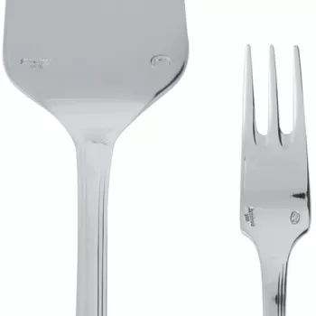 Set tacamuri desert Sambonet Deco 13 piese inox placat cu argint imagine