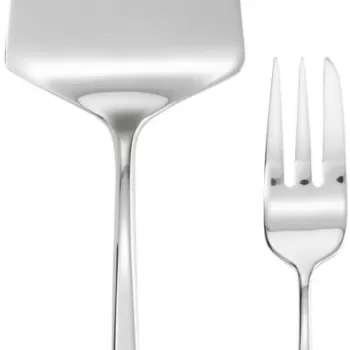 Set tacamuri desert Sambonet Linea Q 13 piese inox placat cu argint imagine