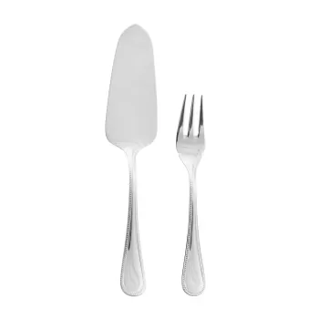 Set tacamuri desert Sambonet Perles 13 piese inox placat cu argint imagine