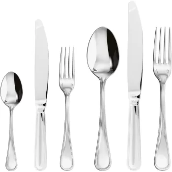 Set tacamuri Sambonet Contour Hollow Handle 75 piese inox placat cu argint imagine