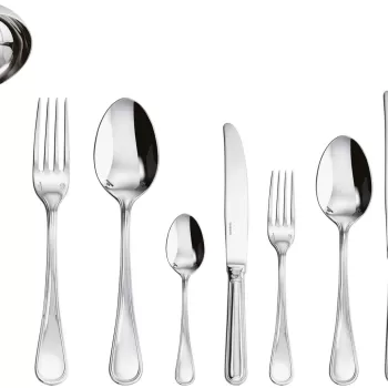 Set tacamuri Sambonet Contour Solid Handle 75 piese inox placat cu argint imagine