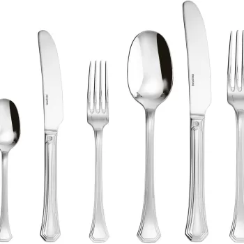 Set tacamuri Sambonet Deco Solid Handle 72 piese inox placat cu argint imagine