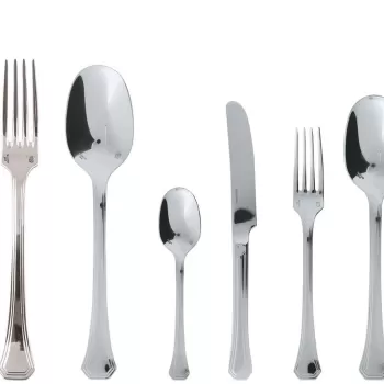 Set tacamuri Sambonet Deco Solid Handle 75 piese inox placat cu argint imagine