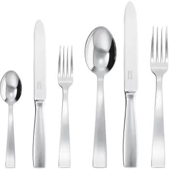 Set tacamuri Sambonet Gio Ponti Solid Handle 72 piese inox placat cu argint imagine