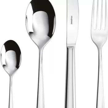 Set tacamuri Sambonet Hannah Solid Handle 4 piese inox placat cu argint imagine