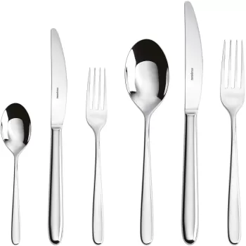 Set tacamuri Sambonet Hannah Solid Handle 72 piese inox placat cu argint imagine