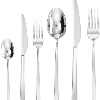 Set tacamuri Sambonet Linea Q Orfevre Handle 36 piese inox placat cu argint imagine