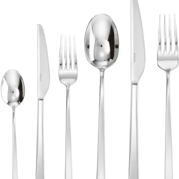 Set tacamuri Sambonet Linea Q Orfevre Handle 72 piese inox placat cu argint imagine