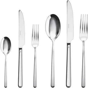 Set tacamuri Sambonet Linear Solid Handle 36 piese inox placat cu argint imagine