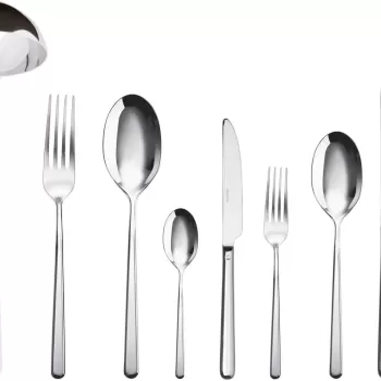 Set tacamuri Sambonet Linear Solid Handle 75 piese inox placat cu argint imagine