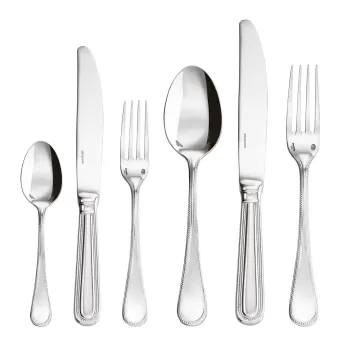 Set tacamuri Sambonet Perles Orfevre Handle 32 piese inox placat cu argint imagine