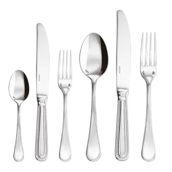 Set tacamuri Sambonet Perles Orfevre Handle 72piese inox placat cu argint imagine