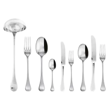 Set tacamuri Sambonet Queen Anne Orfevre Handle 75 piese inox placat cu argint imagine