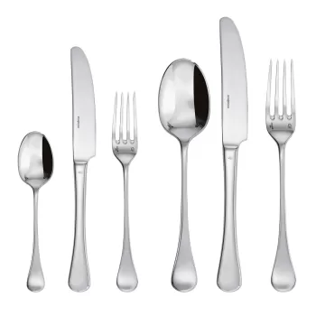 Set tacamuri Sambonet Queen Anne Solid Handle 72 piese inox placat cu argint imagine