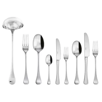 Set tacamuri Sambonet Queen Anne Solid Handle 75 piese inox placat cu argint imagine