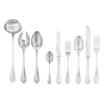 Set tacamuri Sambonet Rome Orfevre Handle 75 piese inox placat cu argint imagine