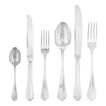 Set tacamuri Sambonet Rome Solid Handle 72 piese inox placat cu argint imagine