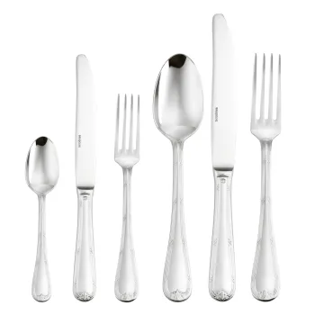 Set tacamuri Sambonet Ruban Croise Solid Handle 36 piese inox placat cu argint imagine