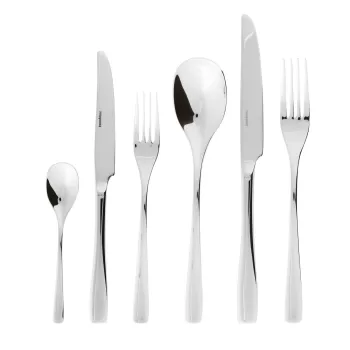 Set tacamuri Sambonet Sintesi Solid Handle 36 piese inox placat cu argint imagine