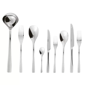 Set tacamuri Sambonet Sintesi Solid Handle 75 piese inox placat cu argint imagine