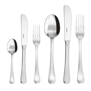 Set tacamuri Sambonet Symbol Solid Handle 36 piese inox placat cu argint imagine