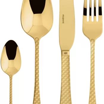 Set tacamuri Sambonet Taormina Solid Handle 24 piese auriu imagine