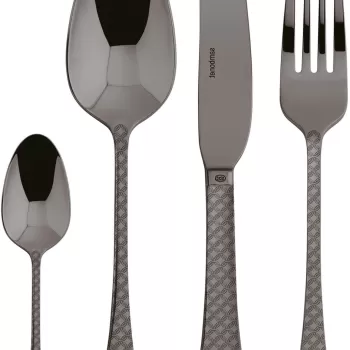 Set tacamuri Sambonet Taormina Solid Handle 24 piese negru imagine