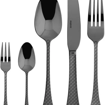 Set tacamuri Sambonet Taormina Solid Handle 30 piese negru imagine