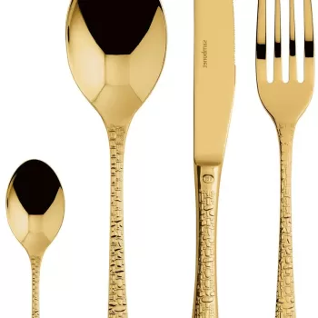 Set tacamuri Sambonet Venezia Solid Handle 24 piese auriu imagine