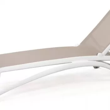 Sezlong exterior Nardi Atlantico cu cadru PPF alb si sintetic taupe imagine