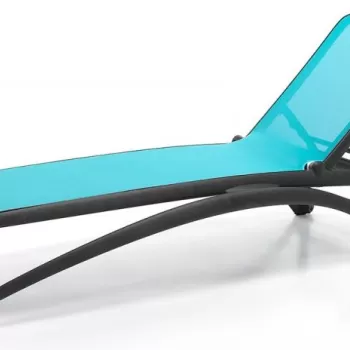 Sezlong exterior Nardi Atlantico cu cadru PPF antracit si sintetic albastru imagine