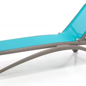 Sezlong exterior Nardi Atlantico cu cadru PPF taupe si sintetic albastru imagine
