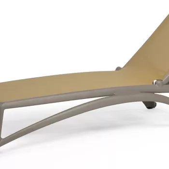 Sezlong exterior Nardi Atlantico cu cadru PPF taupe si sintetic bej deserto imagine
