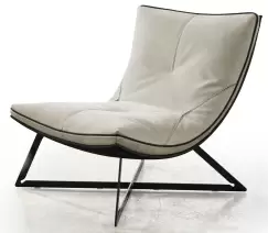 Sezlong Gamma Dandy Scarlett piele Nabuk J275 Diamond Embossed baza Dark Chrome - Titanium HandMade in Italy imagine