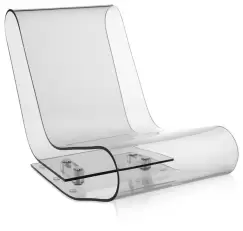 Sezlong Kartell L C P design Maarten van Severen transparent imagine