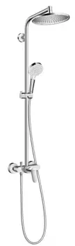 Showerpipe Hansgrohe Crometta S240 1 jet crom cu baterie dus inclusa imagine