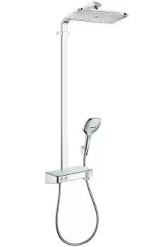 Showerpipe Hansgrohe Raindance Select E 360 crom 1 jet ST cu baterie dus termostatata imagine