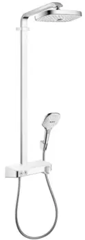 Showerpipe Hansgrohe Select E 300 2jet cu baterie Shower Tablet 300 alb-crom imagine
