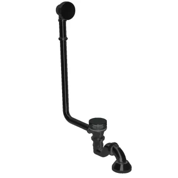 Sifon click-clack cu preaplin Besco Retro pentru cazi freestanding Amelia negru mat imagine