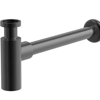 Sifon design pentru lavoar Roca Aqua 30cm titan negru periat imagine