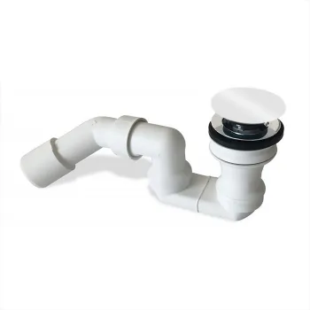 Sifon pentru cada fara preaplin Villeroy & Boch click-clack cu capac White Alpin imagine