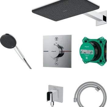 Sistem de dus incastrat Hansgrohe Raindance Alive Q Design 210x340 cu baterie termostatata  crom imagine