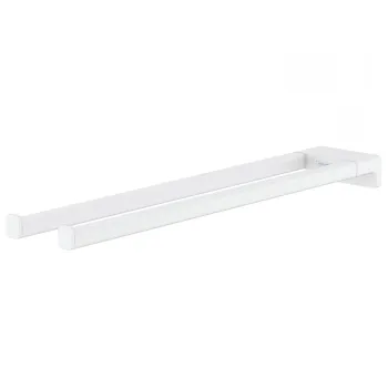 Suport prosop dublu Hansgrohe AddStoris alb mat imagine