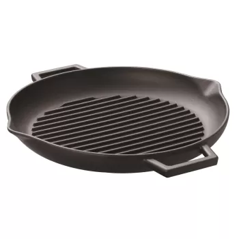 Tigaie gratar din fonta emailata cu 2 manere Paderno Cast Iron 30cm negru imagine