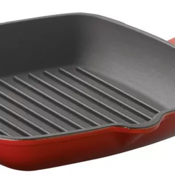 Tigaie gratar din fonta emailata Paderno Cast Iron 26x26cm rosu imagine