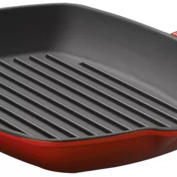 Tigaie gratar din fonta emailata Paderno Cast Iron 26x32cm rosu imagine