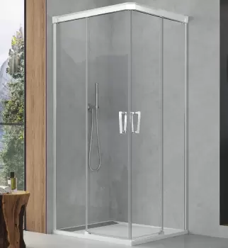 Usa culisanta cu parte fixa Sanswiss Cadura 80cm stanga sticla securizata 6mm imagine