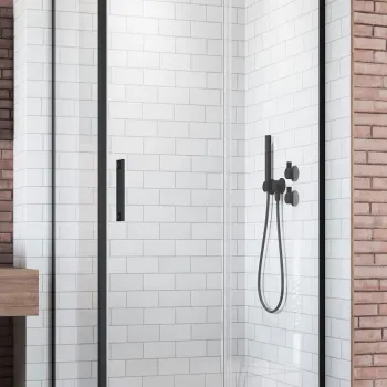 Usa de dus culisanta Radaway Idea Black KDJ 100 L stanga 100cm profil negru imagine