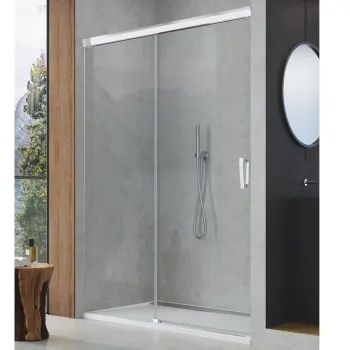 Usa de dus culisanta Ronal (SanSwiss) Cadura CAS2D 180cm  orientare dreapta  sticla AquaPerle 6mm  profil argintiu imagine