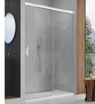 Usa de dus culisanta Sanswiss Cadura 160cm dreapta sticla securizata transparenta profil slefuit lucios imagine